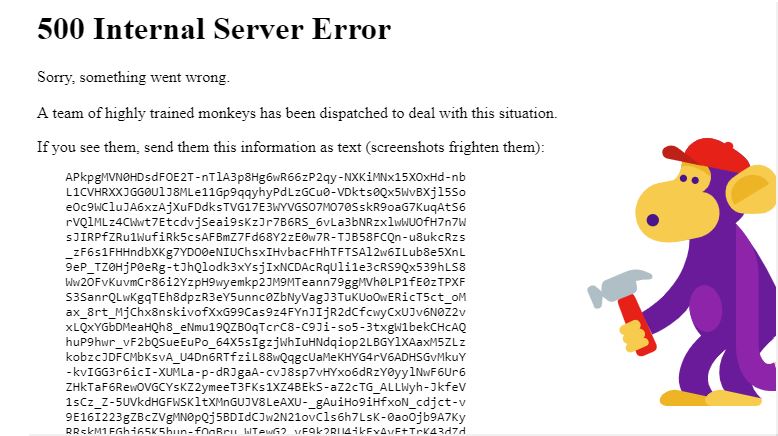YouTube大當機，出現猴子維修畫面示意圖